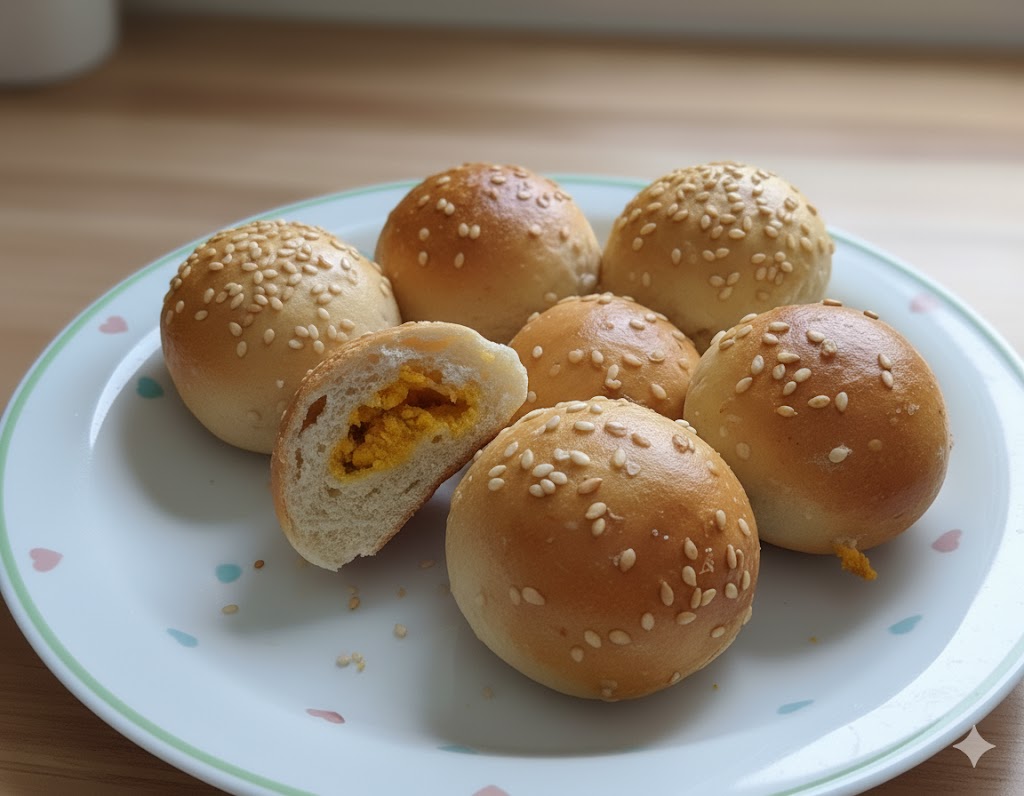 Mini pão de batata de frango