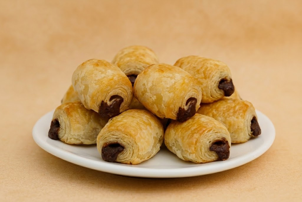 Mini folhado de chocolate